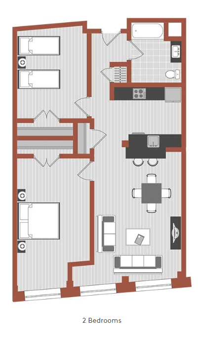 2 Bedroom Floorplan