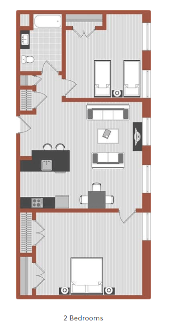 2 Bedroom Floorplan