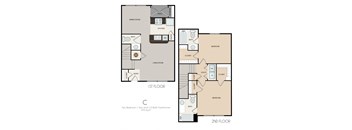 2 bed 2.5 bath (C)