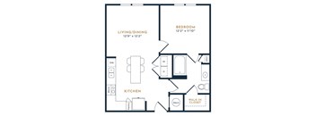 a floor plan of a bedroom apartment at 55 Fifty at Northwest Crossing, Houston, TX