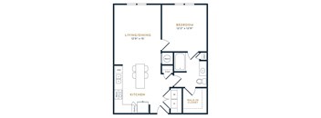 a floor plan of a bedroom apartment at 55 Fifty at Northwest Crossing, Houston, 77092