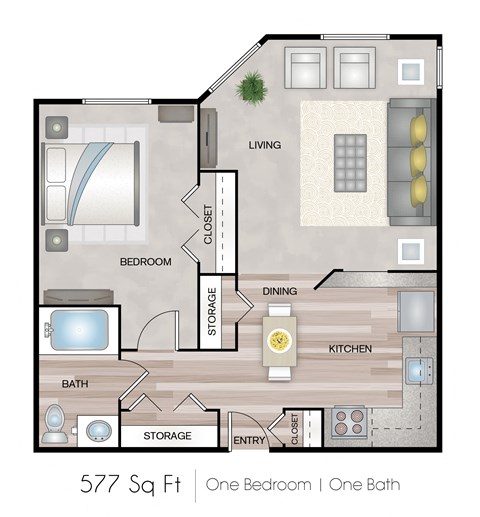 One Bedroom One Bathroom