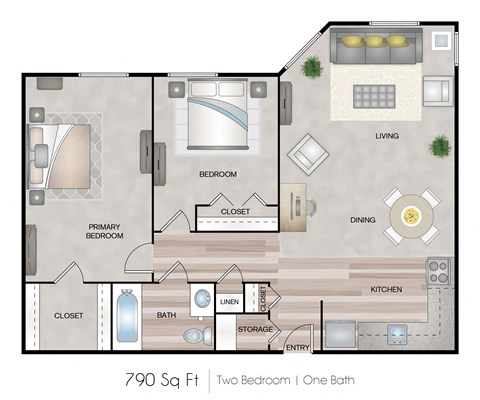 Two Bedroom One Bath