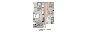 A1 Floor Plan at Lofts at Katy Ranch, Katy, TX 77494