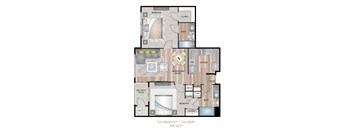 a floor plan of two bedroom apartment