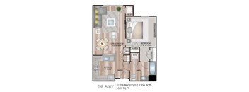 the abbey one bedroom one bath floor plan