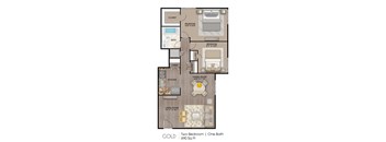 a floor plan of a home with two bedrooms and a bathroom