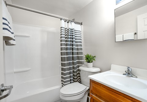 Primary Bathroom at Highland Terrace Apartments, Washington