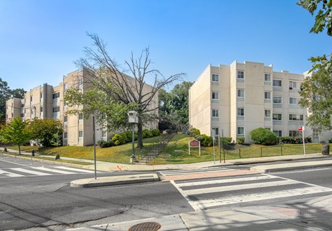 Street View of a residential area at Highland Terrace Apartments, Washington, DC