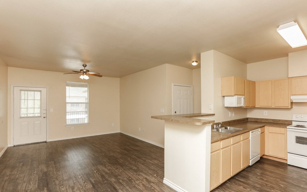 Kitchen and living room