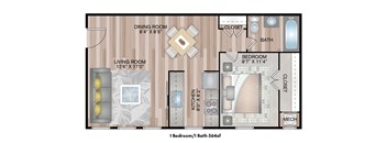a floor plan of a home with a bedroom and a bathroom
