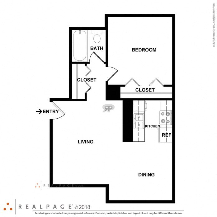 1 Bedroom Floorplan
