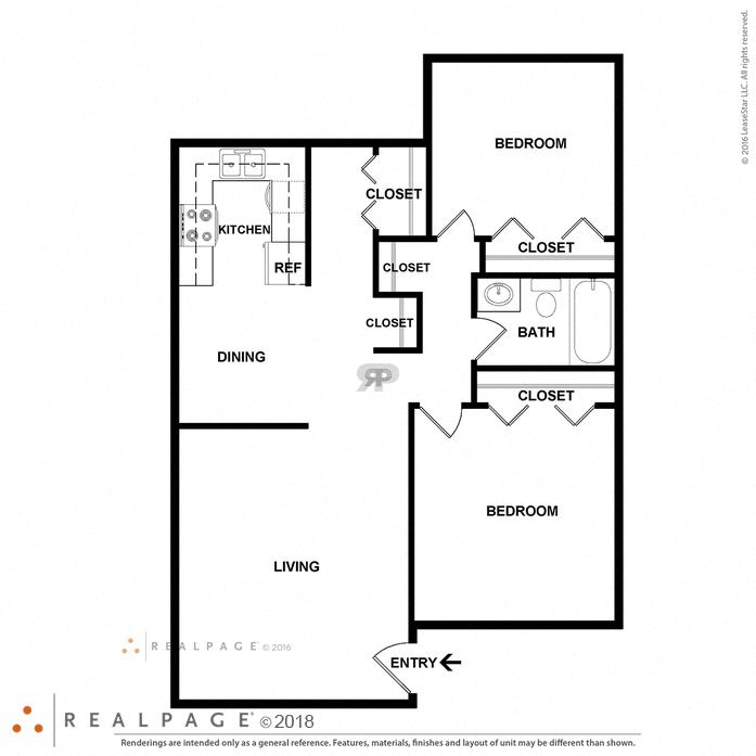 2 Bedroom Floorplan