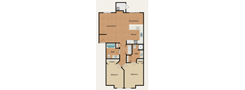 a floor plan of a two bedroom apartment