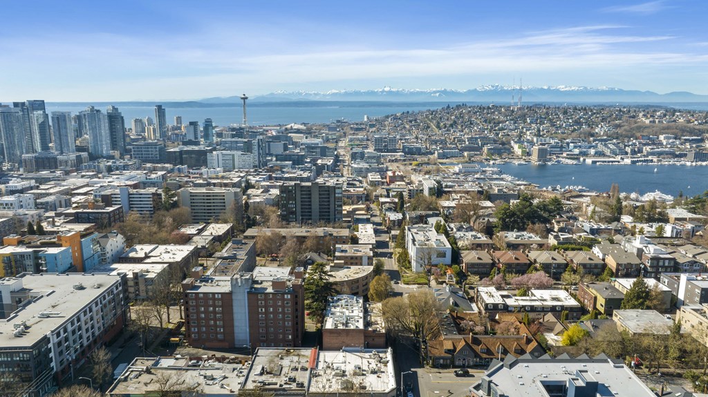 a view of the city from above