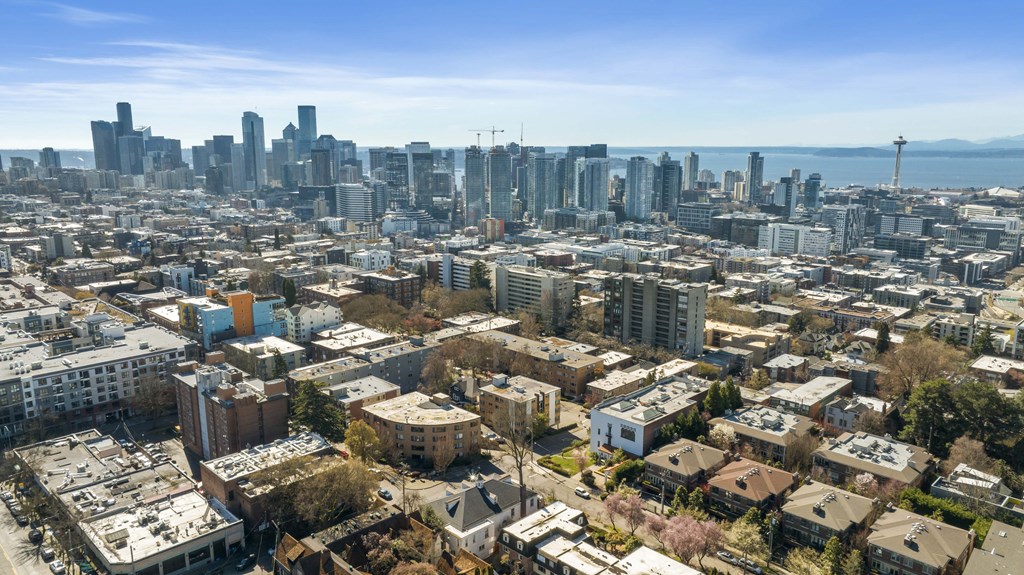 a view of the city from the top of a skyscraper