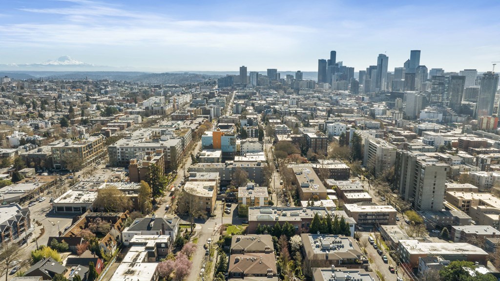 a view of the city from above