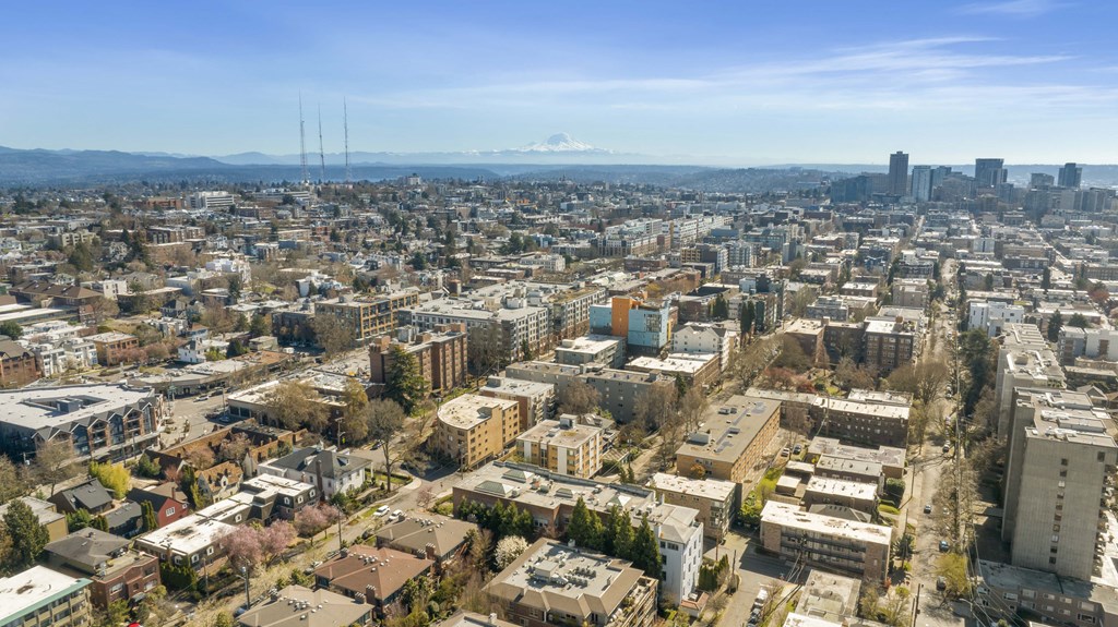 a view of the city from above