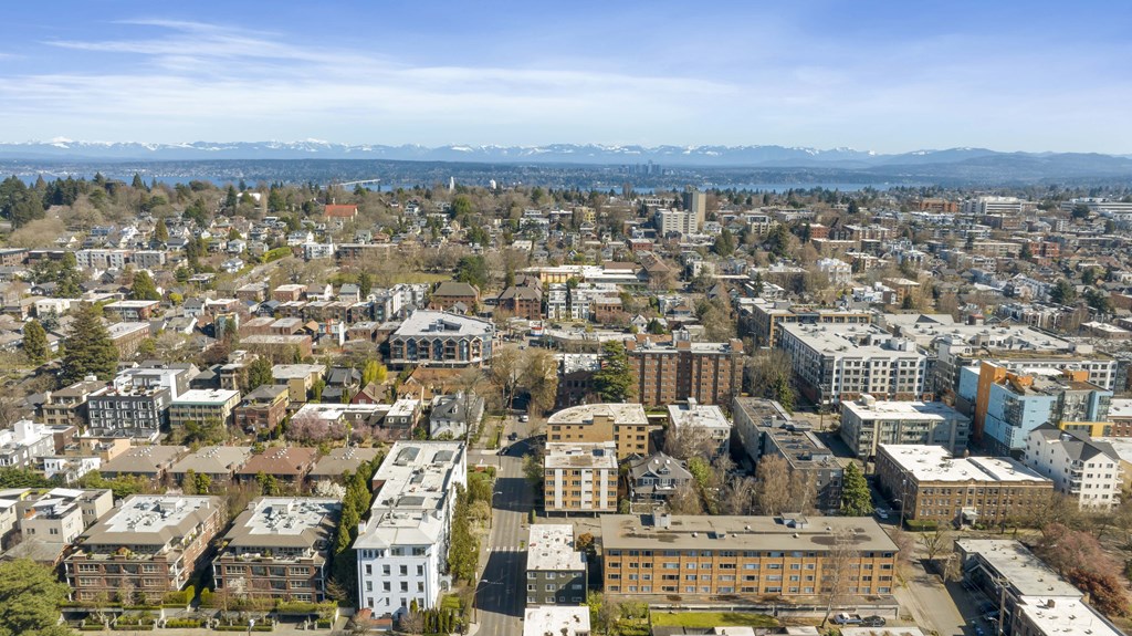 a view of the city from above