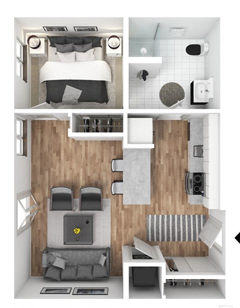 B1 1 Bed and 1 Bath at The Hub, Washington