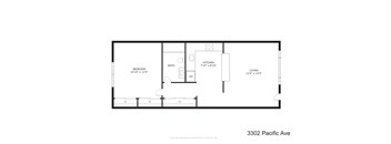 A floor plan for an apartment at 3302 Pacific Ave is shown.