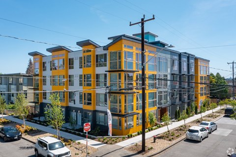 Exterior view of Bode-88 apartment building in Seattle
