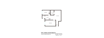 A floor plan of apartment layout for Dry Creek Apartments.