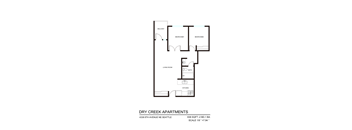 A floor plan for Dry Creek Apartments.