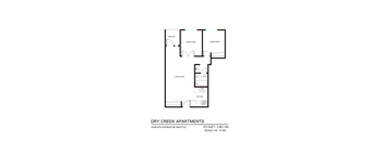 A floor plan of apartment layout for Dry Creek Apartments.