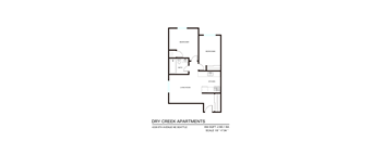 A floor plan of apartment layout for Dry Creek Apartments.