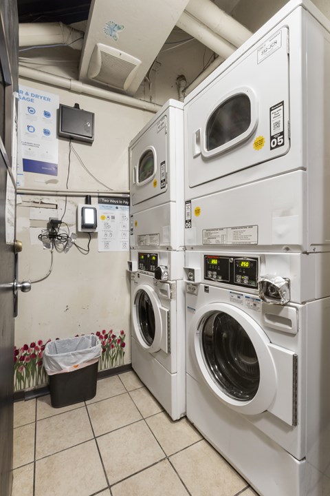 Community laundry facilities within building