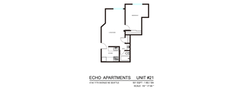 A floor plan for Echo Apartments Unit #21.