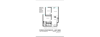 A floor plan for a 2 bedroom, 2 bath apartment.