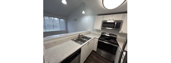 Kitchen with stainless steel appliances