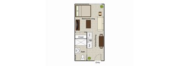 Studio staged floor plan