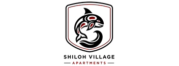 A logo for Shiloh Village Apartments featuring a stylized fish.