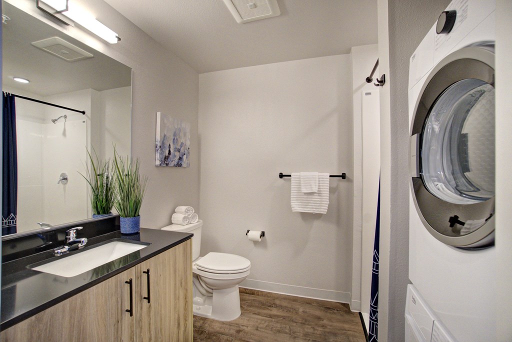 Bathroom and laundry at The Hub, Washington, 98503