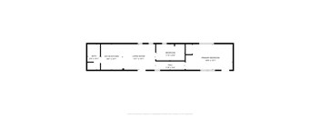 Floor plan of Unit A at 4245 Brooklyn House with a living room, dining room, kitchen, and bath.