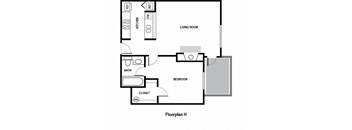 a floor plan of a house with a bedroom and a living room