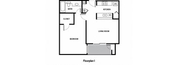 a floor plan of a house with a bedroom and a living room
