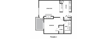 a floor plan of a house with a bedroom and a living room