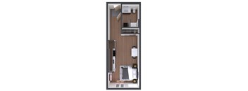 629a3 Studio Floorplan at The Hub Apartments, Lacey