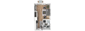 Studio A.1 Floorplan at The Hub Apartments, Washington 98503