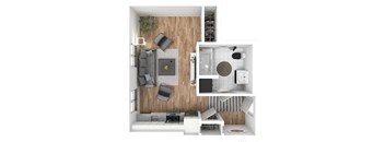 Large Studio A.5 Floorplan at The Hub Apartments, Lacey, Washington