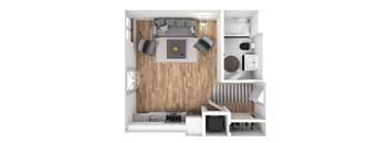 Studio A.46 Floorplan at The Hub Apartments, Lacey, 98503