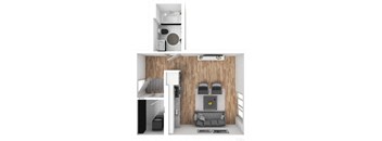 Large Studio A.3 Floorplan at The Hub Apartments, Lacey, WA 98503