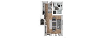 Studio A.8 Floorplan at The Hub Apartments, Washington 98503