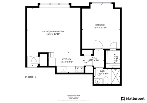 1 bedroom 1 bathroom A at Oakwood Manor, Bay Shore
