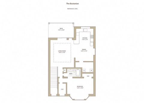 1 bedroom 1 bathroom Floor plan at Walden Pond in East Moriches, NY 11940