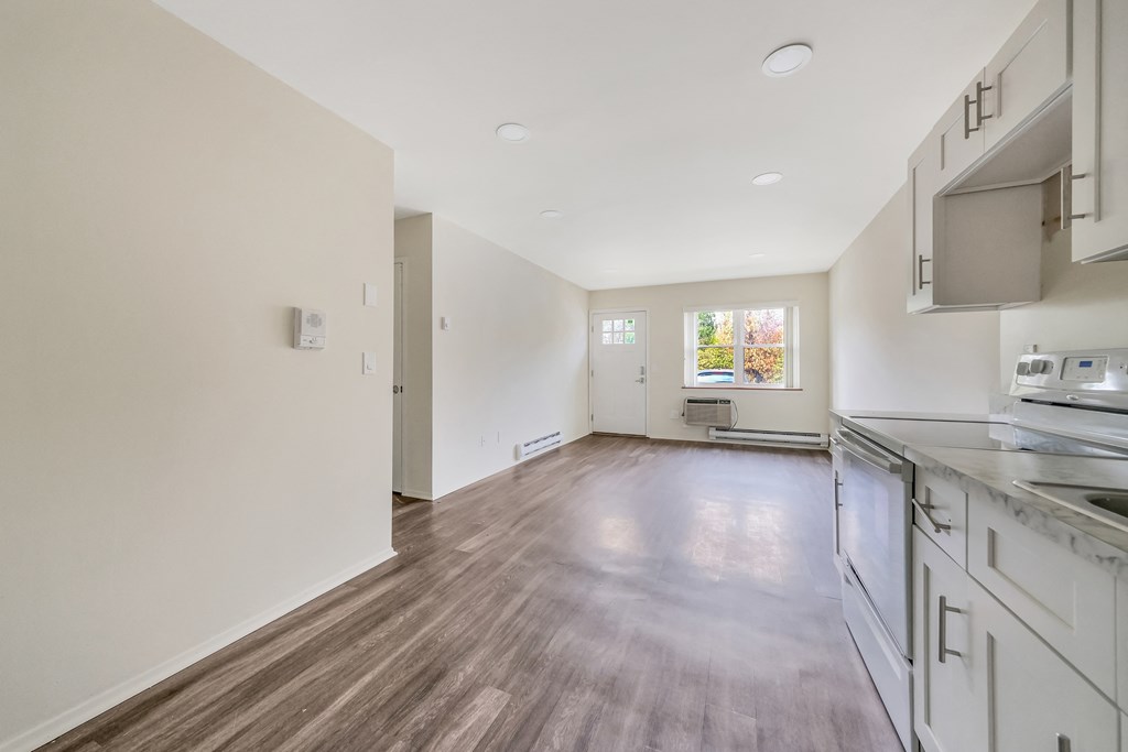 Kitchen and living area at Amity Senior, New York, 11701